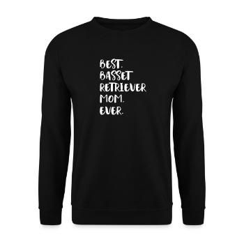 Basset Retriever - Unisex Pullover - Schwarz - Vorne - Alina (178cm) & Michal (187cm)