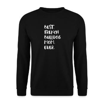 Französische Bulldogge French Bulldog Frenchie - Unisex Pullover - Schwarz - Vorne - Alina (178cm) & Michal (187cm)