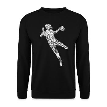 Handball Fingerabdruck Handballspielerin Frauen - Unisex Pullover - Schwarz - Vorne - Alina (178cm) & Michal (187cm)
