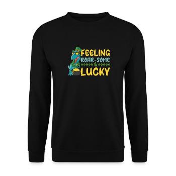 Leprechaun T-Rex Dino Dinosaure Saint-Patrick - Sweat-shirt Unisexe - noir - Devant - Alina (178cm) & Michal (187cm)