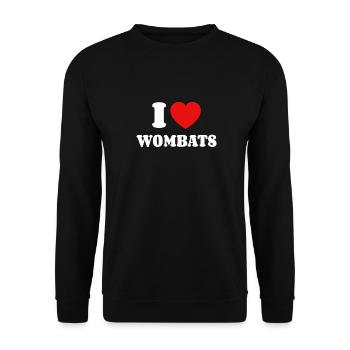 I Love Wombats - Unisex Pullover - Schwarz - Vorne - Alina (178cm) & Michal (187cm)