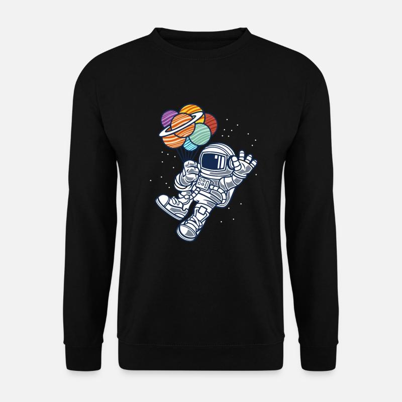 Astronaut mit Luftballons - Unisex Pullover - Schwarz