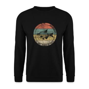 Ich angel heimlich auf Brasse - Unisex Pullover - Schwarz - Vorne - Alina (178cm) & Michal (187cm)