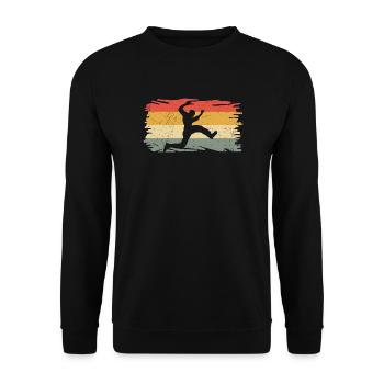 Vintage Parkour Runner Parkour Runner Freerunner - Unisex Sweatshirt - black - Front - Alina (178cm) & Michal (187cm)