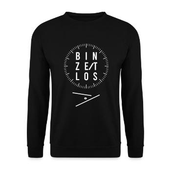 Zeitlos White - Unisex Pullover - Schwarz - Vorne - Alina (178cm) & Michal (187cm)