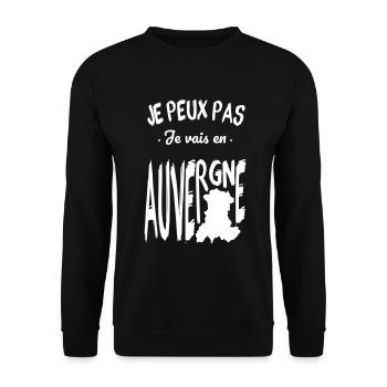 Je peux pas je vais en Auvergne - Sweat-shirt Unisexe - noir - Devant - Alina (178cm) & Michal (187cm)