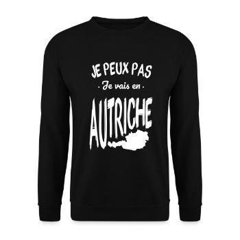 Je peux pas je vais en Autriche - Sweat-shirt Unisexe - noir - Devant - Alina (178cm) & Michal (187cm)