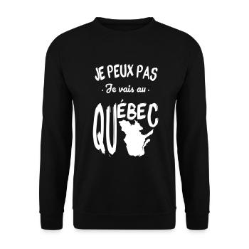 Je peux pas je vais au Québec - Sweat-shirt Unisexe - noir - Devant - Alina (178cm) & Michal (187cm)