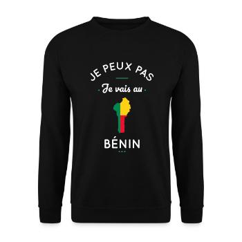 Je peux pas je vais au Bénin - Sweat-shirt Unisexe - noir - Devant - Alina (178cm) & Michal (187cm)