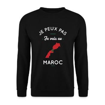 Je peux pas je vais au Maroc - Sweat-shirt Unisexe - noir - Devant - Alina (178cm) & Michal (187cm)