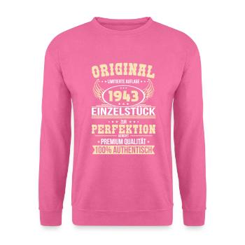 81. Geburtstag - Original 1943 Einzelstück - Unisex Pullover - Pink - Vorne
