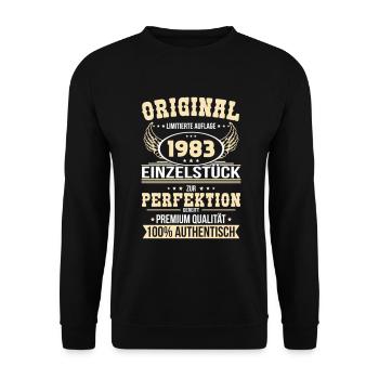 40th birthday - Original 1983 unique piece - Unisex Sweatshirt - black - Front - Alina (178cm) & Michal (187cm)