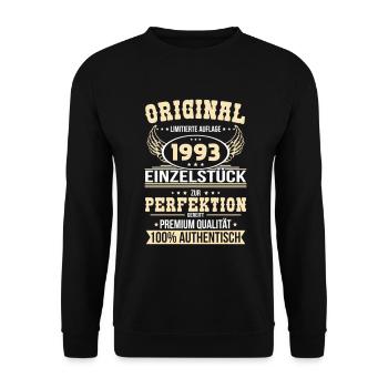 30th birthday - Original 1993 unique piece - Unisex Sweatshirt - black - Front - Alina (178cm) & Michal (187cm)