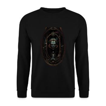 Crâne sombre d’Halloween - Sweat-shirt Unisexe - noir - Devant - Alina (178cm) & Michal (187cm)