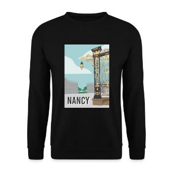 Nancy city - Unisex Sweatshirt - black - Front - Alina (178cm) & Michal (187cm)