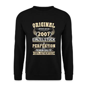 18e anniversaire - Pièce unique originale 2007 - Sweat-shirt Unisexe - noir - Devant - Alina (178cm) & Michal (187cm)