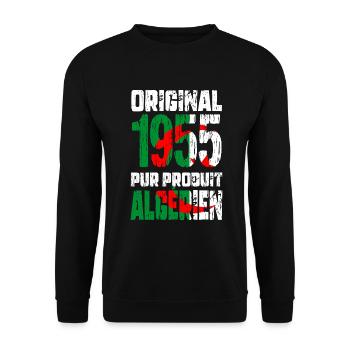 70th Birthday - Original - 1955 - Algerian - Unisex Sweatshirt - black - Front - Alina (178cm) & Michal (187cm)