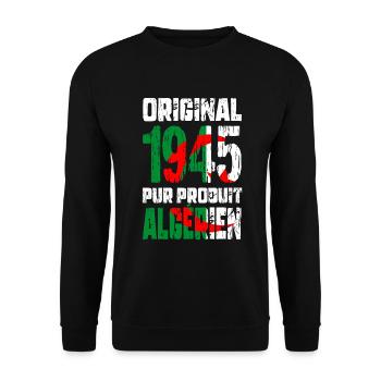 80th Birthday - Original - 1945 - Algerian - Unisex Sweatshirt - black - Front - Alina (178cm) & Michal (187cm)