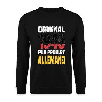 80th Birthday - Original - 1945 - German - Unisex Sweatshirt - black - Front - Alina (178cm) & Michal (187cm)