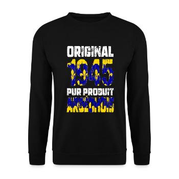 80-jähriges Jubiläum - Original - 1945 - Ardèche - Unisex Pullover - Schwarz - Vorne - Alina (178cm) & Michal (187cm)