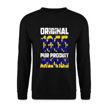 70-jähriges Jubiläum - Original - 1955 - Ardèche - Unisex Pullover - Schwarz - Vorne - Alina (178cm) & Michal (187cm)