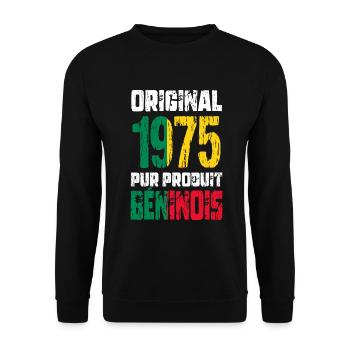 Anniversaire 50 ans - Original - 1975 - Béninois - Sweat-shirt Unisexe - noir - Devant - Alina (178cm) & Michal (187cm)