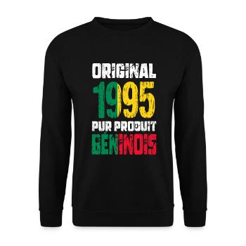 Anniversaire 30 ans - Original - 1995 - Béninois - Sweat-shirt Unisexe - noir - Devant - Alina (178cm) & Michal (187cm)