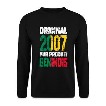 Anniversaire 18 ans - Original - 2007 - Béninois - Sweat-shirt Unisexe - noir - Devant - Alina (178cm) & Michal (187cm)