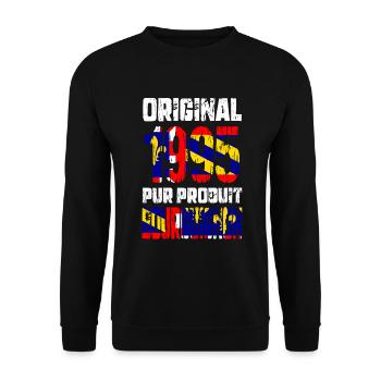 Anniversaire 30 ans - Original - 1995 Bourguignon - Sweat-shirt Unisexe - noir - Devant - Alina (178cm) & Michal (187cm)