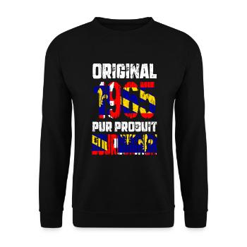 Anniversaire 60 ans - Original - 1965 Bourguignon - Sweat-shirt Unisexe - noir - Devant - Alina (178cm) & Michal (187cm)
