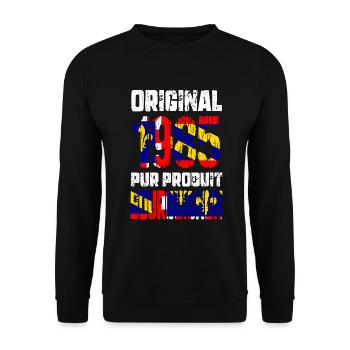 Anniversaire 40 ans - Original - 1985 Bourguignon - Sweat-shirt Unisexe - noir - Devant - Alina (178cm) & Michal (187cm)