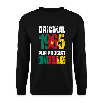 60th Birthday - Original - 1965 Cameroonian - Unisex Sweatshirt - black - Front - Alina (178cm) & Michal (187cm)