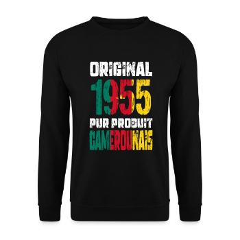70 Years Anniversary - Original - 1955 Cameroonian - Unisex Sweatshirt - black - Front - Alina (178cm) & Michal (187cm)