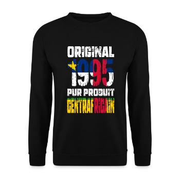 30 Jahre Jubiläum - Original 1995 Zentralafrikanisch - Unisex Pullover - Schwarz - Vorne - Alina (178cm) & Michal (187cm)