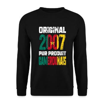 18th Birthday - Original - 2007 Cameroonian - Unisex Sweatshirt - black - Front - Alina (178cm) & Michal (187cm)