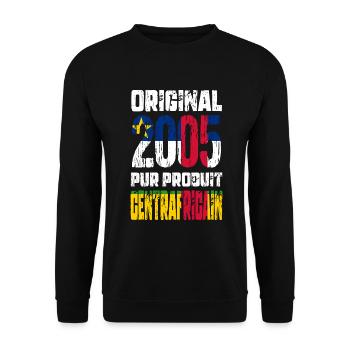 20-jähriges Jubiläum - Original 2005 Zentralafrikanisch - Unisex Pullover - Schwarz - Vorne - Alina (178cm) & Michal (187cm)