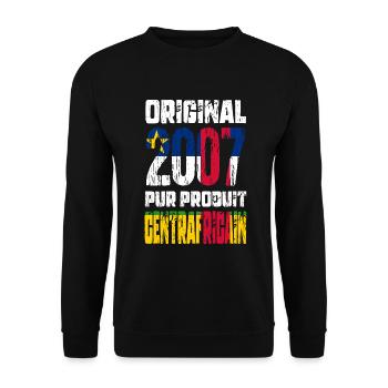18. Geburtstag - Original 2007 Zentralafrika - Unisex Pullover - Schwarz - Vorne - Alina (178cm) & Michal (187cm)