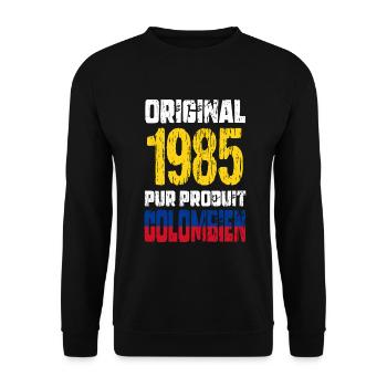 40. Jahrestag - Original - 1985 - Kolumbianisch - Unisex Pullover - Schwarz - Vorne - Alina (178cm) & Michal (187cm)