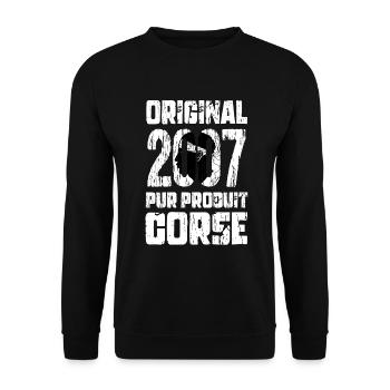 18. Geburtstag - Original - 2007 - Korsika - Unisex Pullover - Schwarz - Vorne - Alina (178cm) & Michal (187cm)