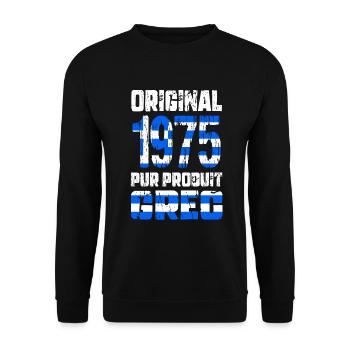 50. Jubiläum - Original 1975 - Griechisch - Unisex Pullover - Schwarz - Vorne - Alina (178cm) & Michal (187cm)