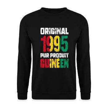 30. Geburtstag - Original 1995 - Guineisch - Unisex Pullover - Schwarz - Vorne - Alina (178cm) & Michal (187cm)