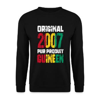 18. Geburtstag - Original 2007 - Guineisch - Unisex Pullover - Schwarz - Vorne - Alina (178cm) & Michal (187cm)