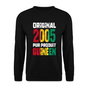 20-jähriges Jubiläum - Original 2005 - Guinean - Unisex Pullover - Schwarz - Vorne - Alina (178cm) & Michal (187cm)