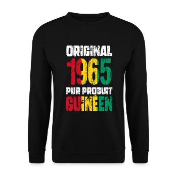 60. Geburtstag - Original 1965 - Guineisch - Unisex Pullover - Schwarz - Vorne - Alina (178cm) & Michal (187cm)