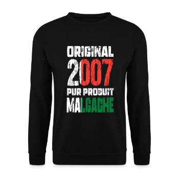 18th Birthday - Original 2007 - Malagasy - Unisex Sweatshirt - black - Front - Alina (178cm) & Michal (187cm)