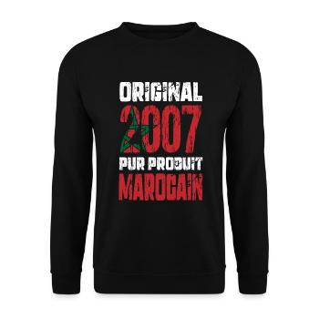 18. Geburtstag - Original 2007 - Marokkanisch - Unisex Pullover - Schwarz - Vorne - Alina (178cm) & Michal (187cm)