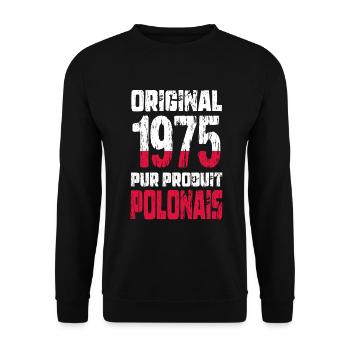 50-jähriges Jubiläum - Original 1975 - Polnisch - Unisex Pullover - Schwarz - Vorne - Alina (178cm) & Michal (187cm)