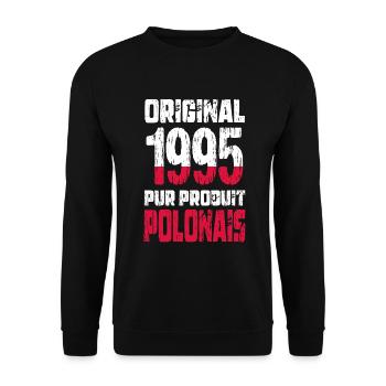 30-jähriges Jubiläum - Original 1995 - Polnisch - Unisex Pullover - Schwarz - Vorne - Alina (178cm) & Michal (187cm)