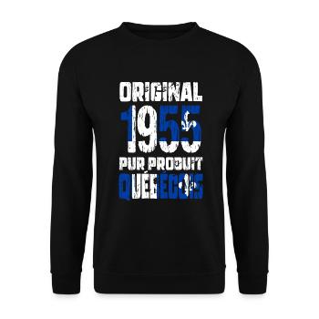 Anniversaire 70 ans - Original 1955 - Québécois - Sweat-shirt Unisexe - noir - Devant - Alina (178cm) & Michal (187cm)