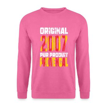 Anniversaire 18 ans - Original 2007 - Provençal - Sweat-shirt Unisexe - rose - Devant